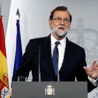 Mariano Rajoy s'exprime durant une conférence de presse à Madrid, le 21 octobre 2017. [Reuters - Juan Medina]