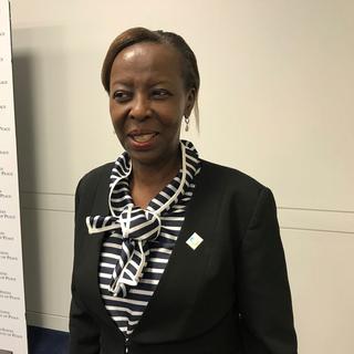 Louise Mushikiwabo, ministre des Affaires étrangères du Rwanda. [RTS - Raphaël Grand]