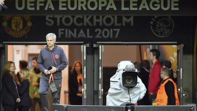 Jose Mourinho dans le stade de Stockholm qui accueille la finale de l'Europa League. [AP/Keystone - Martin Meissner]