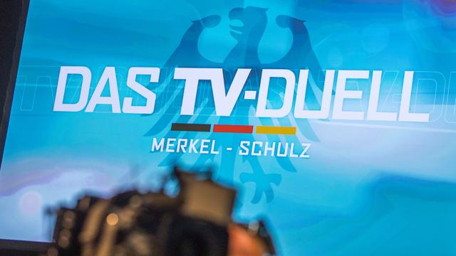 Le débat télévisé entre la chancelière allemande Angela Merkel et le social-démocrate Martin Schulz aura lieu ce dimanche 3 septembre. [Keystone - Michael Kappeler - DPA]