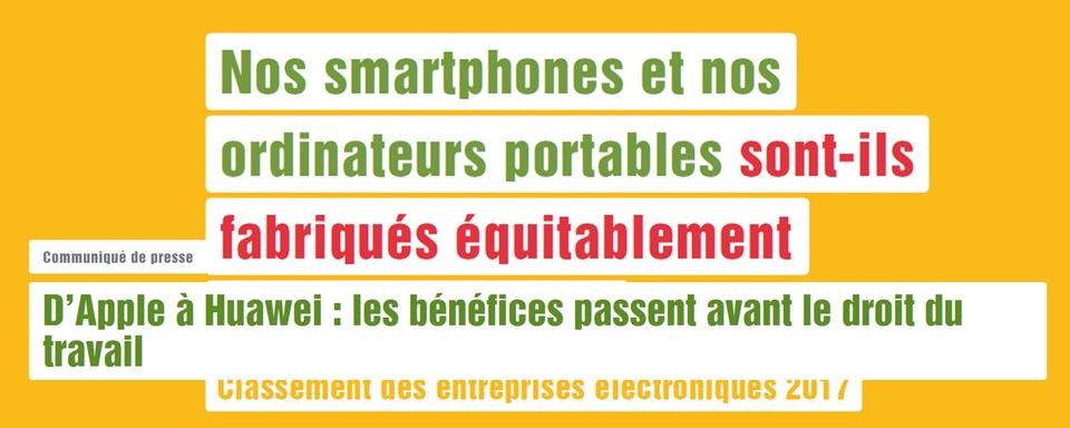 Classement éthique des entreprises électroniques publié par des œuvres d'entraide. [voir-et-agir.ch]