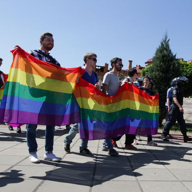 Une marche pour l'égalité en Ukraine en 2015. [AFP - Sergii Kharchenko - NurPhoto]