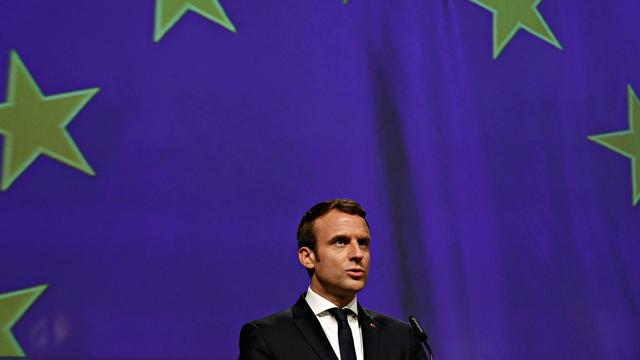 Emmanuel Macron à Bruxelles le 25 mai 2017. [AFP - Alexandros Michailidis]