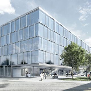 Image de synthèse du futur centre de compétences national à Berne. [sitem-insel]
