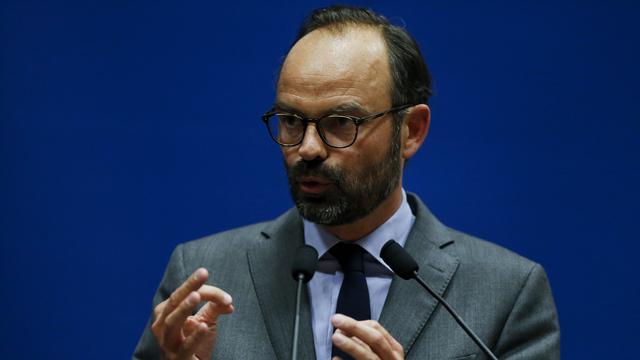 Le maire du Havre Edouard Philippe lors de la présentation des candidats de "La République en marche" aux législatives françaises. [AFP - Charly Triballeau]