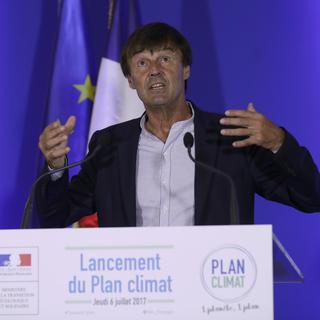 Nicolas Hulot, lors du lancement de son Plan climat, le jeudi 6 juillet. [Thomas Samson]