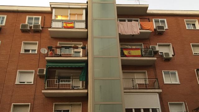 Un quartier nord de Madrid, où les anti-indépendantistes veulent se faire entendre. [RTS - Valérie Demon]