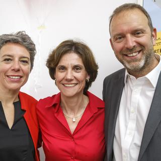 Sandrine Salerno, Anne Emery-Torracinta et Thierry Apothéloz. [Keystone - Salvatore Di Nolfi]