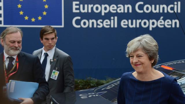 Theresa May au début du sommet européen à Bruxelles, le 19 octobre 2017. [Sputnik - Alexey Vitvitsky]