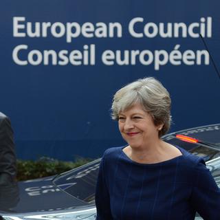 Theresa May au début du sommet européen à Bruxelles, le 19 octobre 2017. [Sputnik - Alexey Vitvitsky]