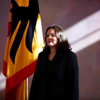 Le SPD a désigné Andrea Nahles pour prendre la tête du groupe parlementaire des sociaux-démocrates en Allemagne. [Reuters - Axel Schmidt]