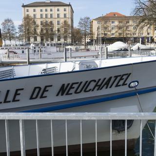 Le MS "Ville de Neuchâtel" de la Société de navigation sur les lacs de Neuchatel et Morat SA. [Keystone - Thomas Delley]