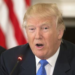 Le président américain Donald Trump durant une conférence de presse sur l'économie le 23 février 2017. [KEYSTONE - EPA-MICHAEL REYNOLDS]