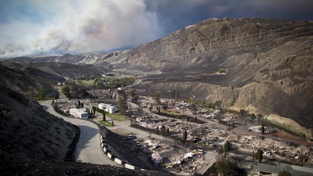 La petite ville de Boston Flats, entièrement détruite par les flammes. [Darryl Dyck]