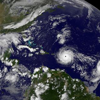 Image de l'ouragan Irma s'approchant des Antilles, diffusée par la Nasa, le 5 septembre 2017. [Keystone - Nasa]