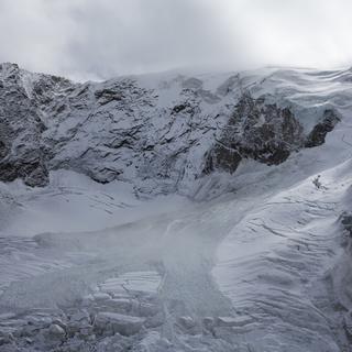 Le glacier de Trift au-dessus de Saas-Grund (VS). [Keystone - Dominic Steinmann]