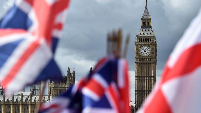 Des drapeaux britanniques près du Big Ben, à Londres [image d'illustration]. [AFP - Glyn Kirk]