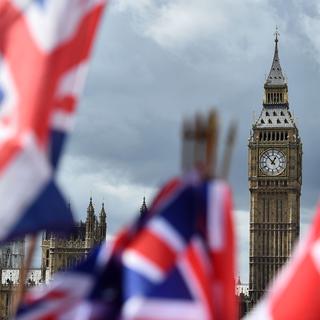 Des drapeaux britanniques près du Big Ben, à Londres [image d'illustration]. [AFP - Glyn Kirk]