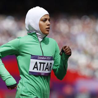 L'athlète saoudienne Sarah Attar lors des JO de Londres en 2012. [EPA/Keystone - Diego Azubel]