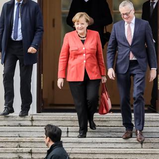 La chancelière allemande Angela Merkel n'a pas réussi à former une coalition pour gouverner. [DPA/Keystone - Michael Kappeler]