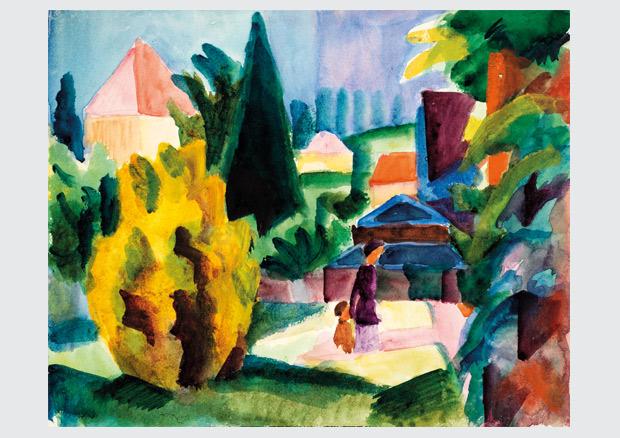 August Macke (1887-1914) "Dans le jardin du château Oberhofen" content [Kunstmuseum Berne]
