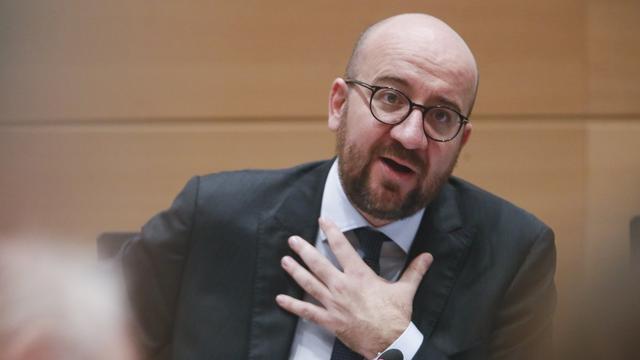 Le Premier ministre belge Charles Michel répond aux questions des députés sur la crise catalane. [Keystone - Olivier Hoslet]