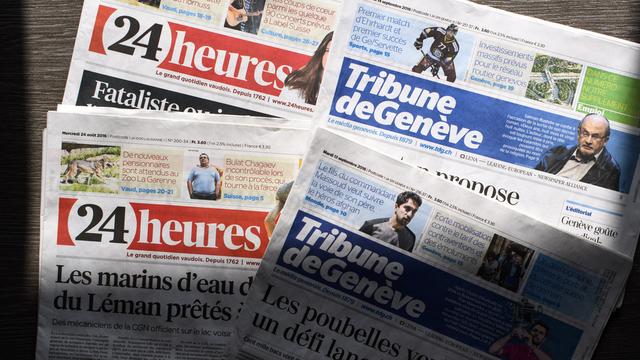 Les rédactions de 24 Heures et de la Tribune de Genève seront réunie avec d'autres à Lausanne. [Keystone - Laurent Gilliéron]