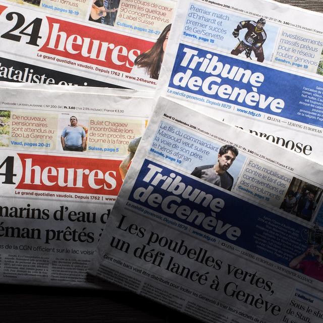 Les rédactions de 24 Heures et de la Tribune de Genève seront réunie avec d'autres à Lausanne. [Keystone - Laurent Gilliéron]