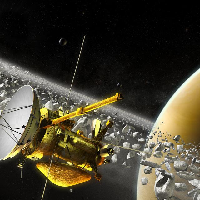 La sonde Cassini est prête à effectuer un ultime plongeon vers Saturne. [Novapix/Leemage - ©Steven Hobbs]