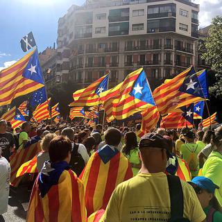 La mobilisation pro-indépendantiste, en cette journée de fête nationale catalane. [RTS - Jordan Davis]