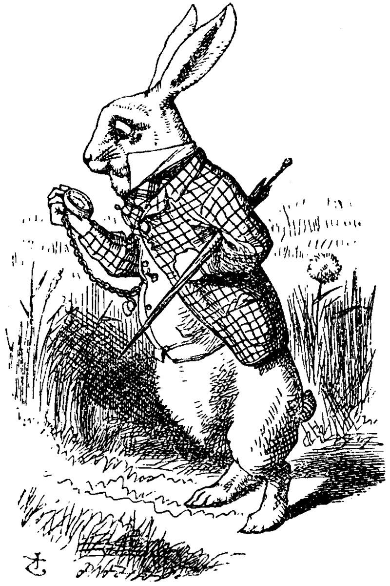 Le Lapin blanc par John Tenniel. Illustration de "Alice au pays des merveilles". [DP]