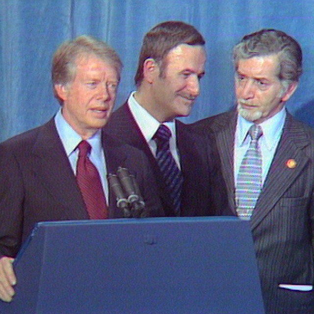 Rencontre entre les présidents Jimmy Carter et Hafez el Assad en 1977. [RTS]