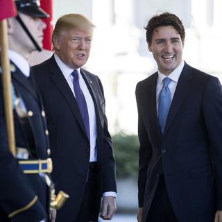 Donald Trump a reçu Justin Trudeau à la Maison-Blanche. [EPA/Keystone - Shawn Thew]