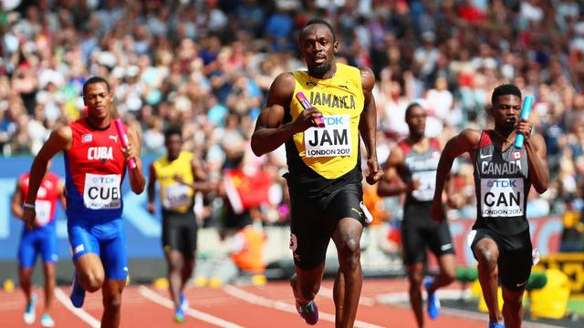 Bolt a assuré le dernier relais jamaïcain. [Srdjan Suki]