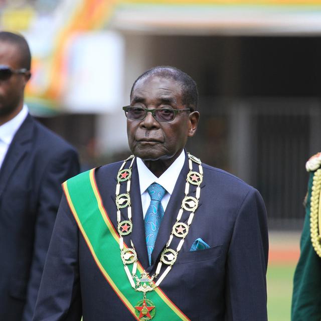 Robert Mugabe durant la célébration d'indépendance à Harare, en avril 2014. [keystone - Tsvangirayi Mukwazhi]
