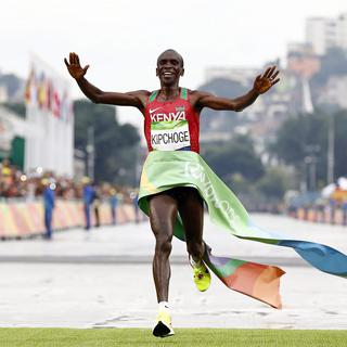 Le coureur kenyan Eliud Kipchoge. [EPA / Keystone - Diego Azubel]