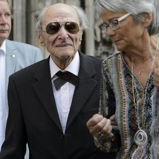 Walter Mafli lors des obsèques du chef étoilé Philippe Rochat, le 11 juillet 2015. [KEYSTONE - Laurent Gillieron]