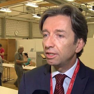 Jean-Christophe Geiser lors du vote de Moutier, le 18 juin 2017. [RTS]