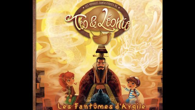 La couverture du livre "Les fantômes d'Argile". Le tome 5 des voyages fantastiques de Téo et Léonie. [Les Voyages Fantastiques de Téo & Léonie]