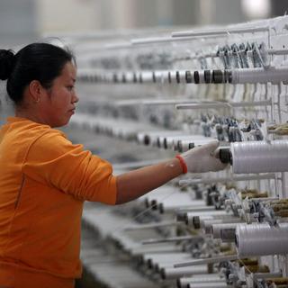 Une fabrique de nylon dans la ville de Huaian en Chine. [AFP/ Imaginechina - Zhang zhaojiu]