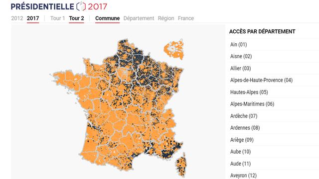 La carte des résultats.