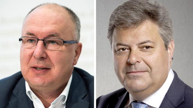 Pierre-Yves Maillard et Marc-Olivier Buffat. [Keystone]