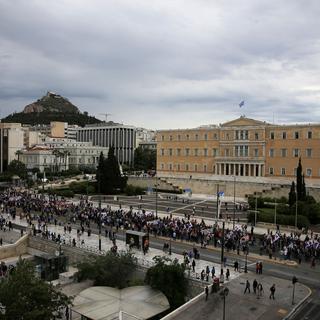 Les manifestants protestent contre de nouvelles mesures d'austérité prévues en Grèce. [Reuters - Alkis Konstantinidis]