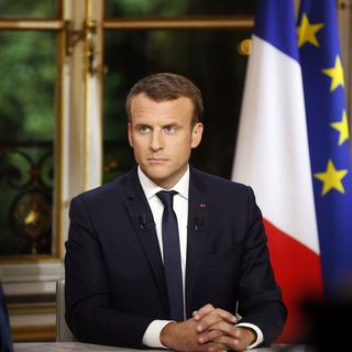 Le président français Emmanuel Macron. [Keystone - Philippe Wojazer]