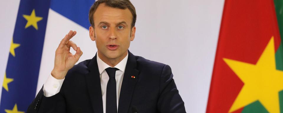 Emmanuel Macron à Ouagadougou, 28.11.2017. [AFP - Ludovic Marin]