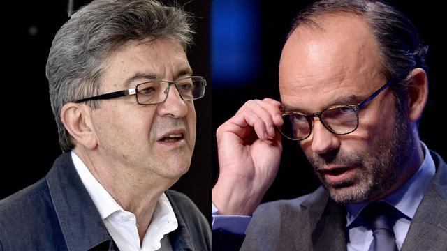 Jean Luc Mélenchon et Edouard Philippe.