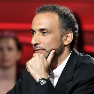 L'islamologue suisse Tariq Ramadan sur la télévision alémanique en 2007. [Keystone - Salvatore Di Nolfi]