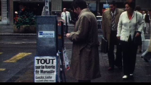 Caissettes à journaux à Genève en 1978. [RTS]