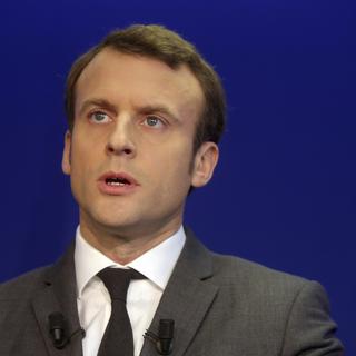 Emmanuel Macron durant une conférence de presse à la mi-janvier. [Keystone - AP Photo/Thibault Camus]