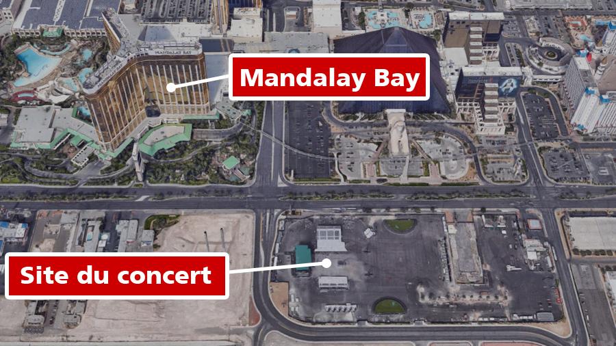 La localisation de la fusillade à Las Vegas. [Google Maps]